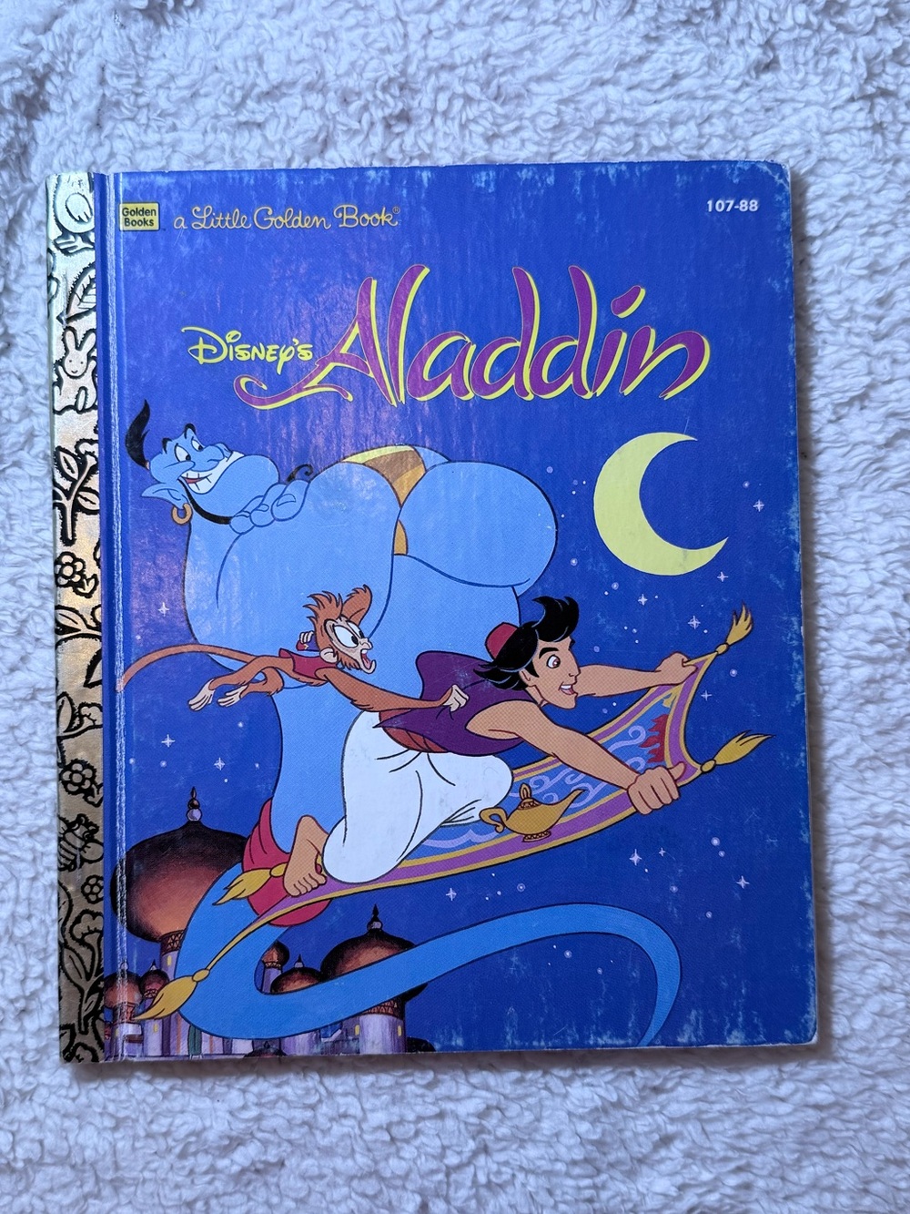 Disney Aladdin Little Golden Book - Blue Cover with Gold Spine